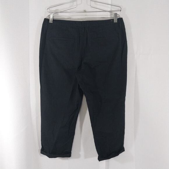 OLD NAVY! BLACK COTTON W/STRETCH CROPPED LENGTH, CUFFED PANTS, SLACKS! SZ 12 - Picture 7 of 11